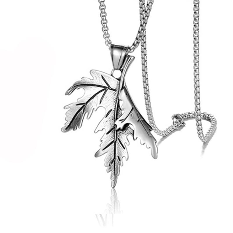 New Punk Hiphop Leaf Pendant Necklace For Men/Women Silver Color Stainless Steel Necklaces Male Fashion Jewelry Gift 2020
New Punk Hiphop Leaf Pendant Necklace For Men/Women Silver Color Stainless Steel Necklaces Male Fashion Jewelry Gift 2020