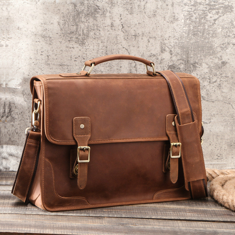 Men's Crazy Horse Leather Briefcase Fit 15" Laptop Fashion Genuine Leather Handbag Business Shoulder Bag Brown Work Tote
Men's Crazy Horse Leather Briefcase Fit 15" Laptop Fashion Genuine Leather Handbag Business Shoulder Bag Brown Work Tote