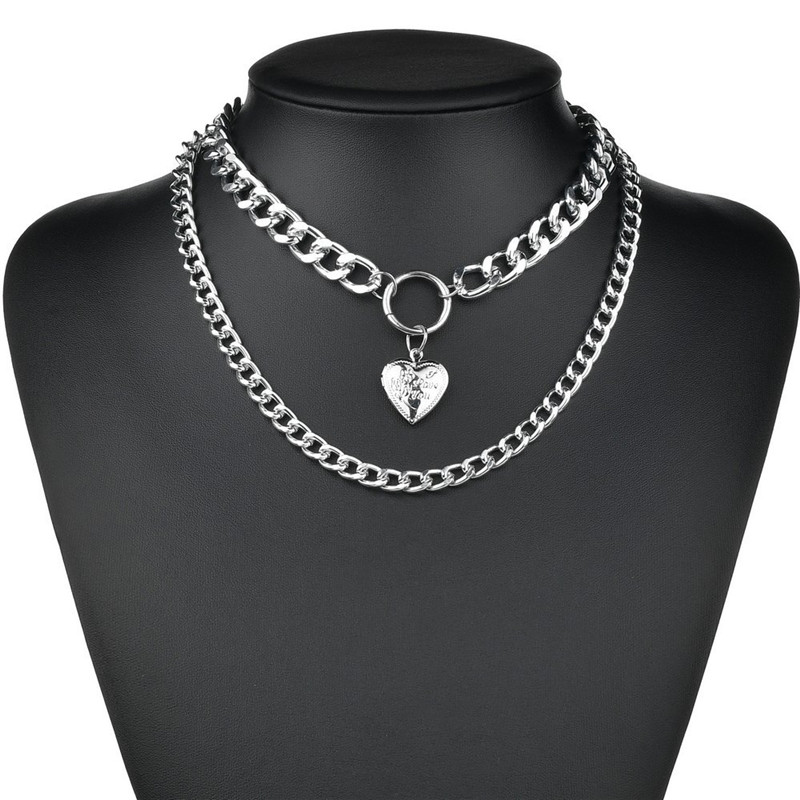 LETAPI Punk Metal Heart Choker Necklace For Women Big Thick Chain Round Hollow Multilayer Pendant Long Necklaces Jewelry
LETAPI Punk Metal Heart Choker Necklace For Women Big Thick Chain Round Hollow Multilayer Pendant Long Necklaces Jewelry