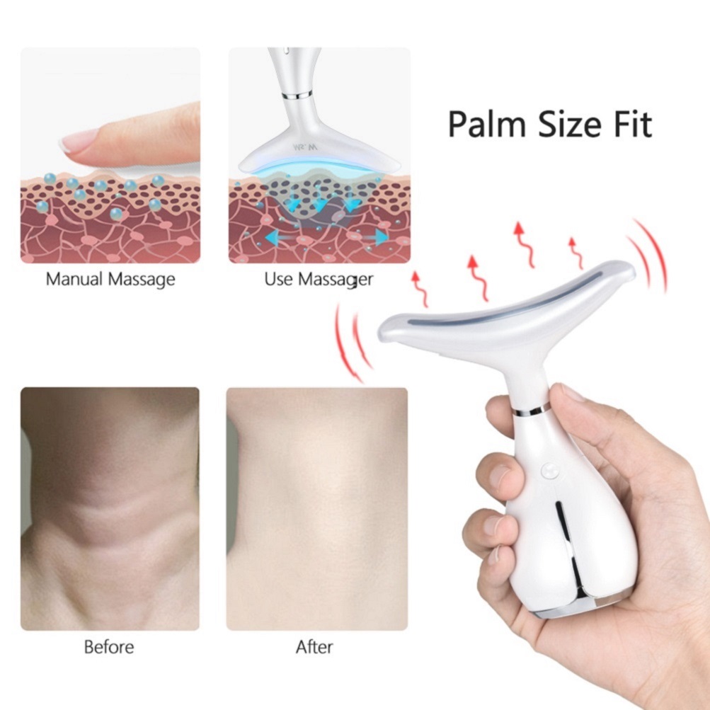 2020 new LED Photon Therapy Neck and Face Lifting Massager Vibration Skin Tighten Reduce Double Chin Anti-Wrinkle Remove Device