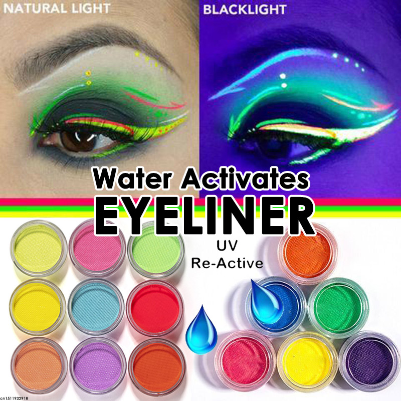 Water Activated Eyeliner Glow in Dark Eyeliner Neon Stage Clubbing in Blacklight UV Fluorescent Aqua Liner Electric Cake Eyeline, Eyeliner brush
Water Activated Eyeliner Glow in Dark Eyeliner Neon Stage Clubbing in Blacklight UV Fluorescent Aqua Liner Electric Cake Eyeline, Eyeliner brush