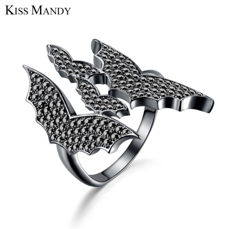 KISS MANDY Women Men Ring Original Flying Bat Shape Shiny Black Clear CZ 24 MM Width Big Rings For Girl Party Jewelry LR164
KISS MANDY Women Men Ring Original Flying Bat Shape Shiny Black Clear CZ 24 MM Width Big Rings For Girl Party Jewelry LR164