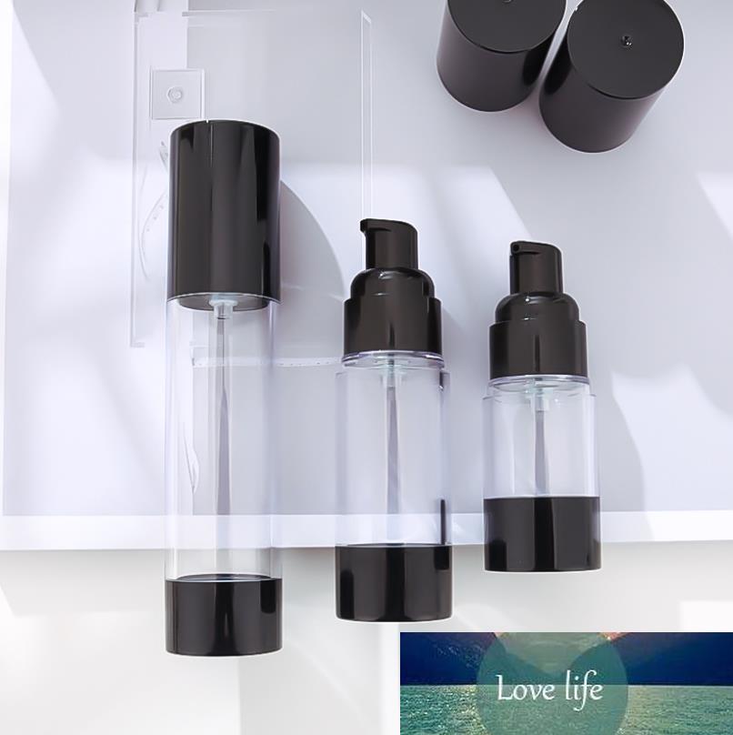 wholesale hot sale new 15ml 30ml 50ml black airless pump bottle empty,30 ml plastic airless Refillable Bottles SN1230