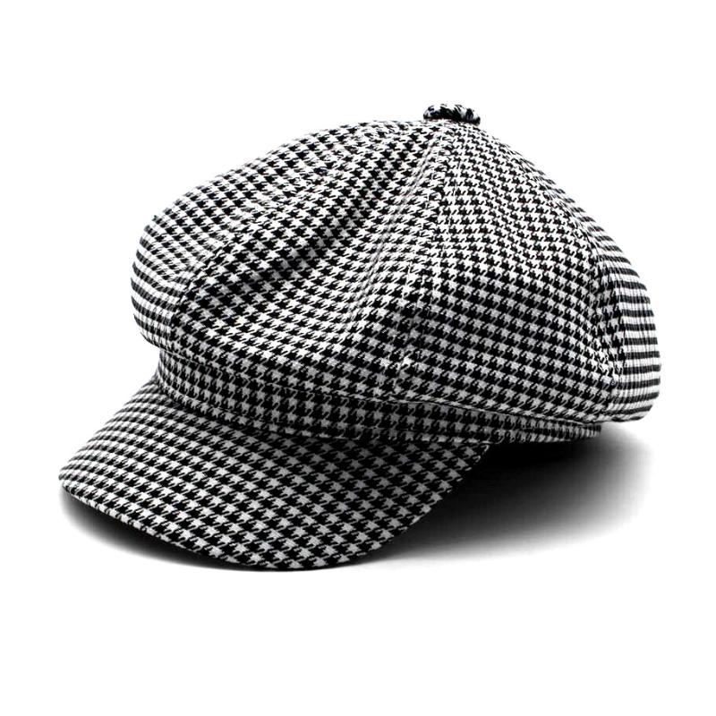 Women Tweed Checked Beret Cap Girls Black White Checks Octagonal Hats Fashion Winter Hat Houndstooth Baker Boy Hat, Black tone
Women Tweed Checked Beret Cap Girls Black White Checks Octagonal Hats Fashion Winter Hat Houndstooth Baker Boy Hat, Black tone