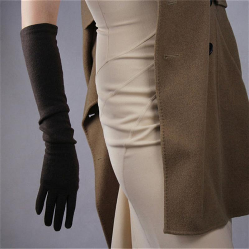 Women Cashmere Wool Deep Brown Gloves Elegant 50cm Long Section Elbow Elastic Female Models Seiko Retro Dress 5-YR09
Women Cashmere Wool Deep Brown Gloves Elegant 50cm Long Section Elbow Elastic Female Models Seiko Retro Dress 5-YR09