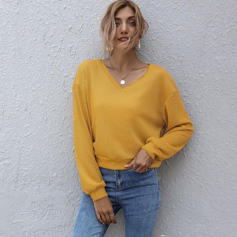 2020 Autumn and Winter New Solid Color round Neck Loose Casual Women' Long Sleeve, Yellow
2020 Autumn and Winter New Solid Color round Neck Loose Casual Women' Long Sleeve, Yellow