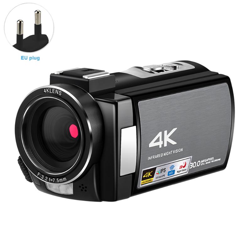 

Touch Screen HD External Hood IR Night Vision 4K Camcorder Anti Shake Video Camera Portable 16x Manual Zoom Vlogging CMOS Sensor, As pic