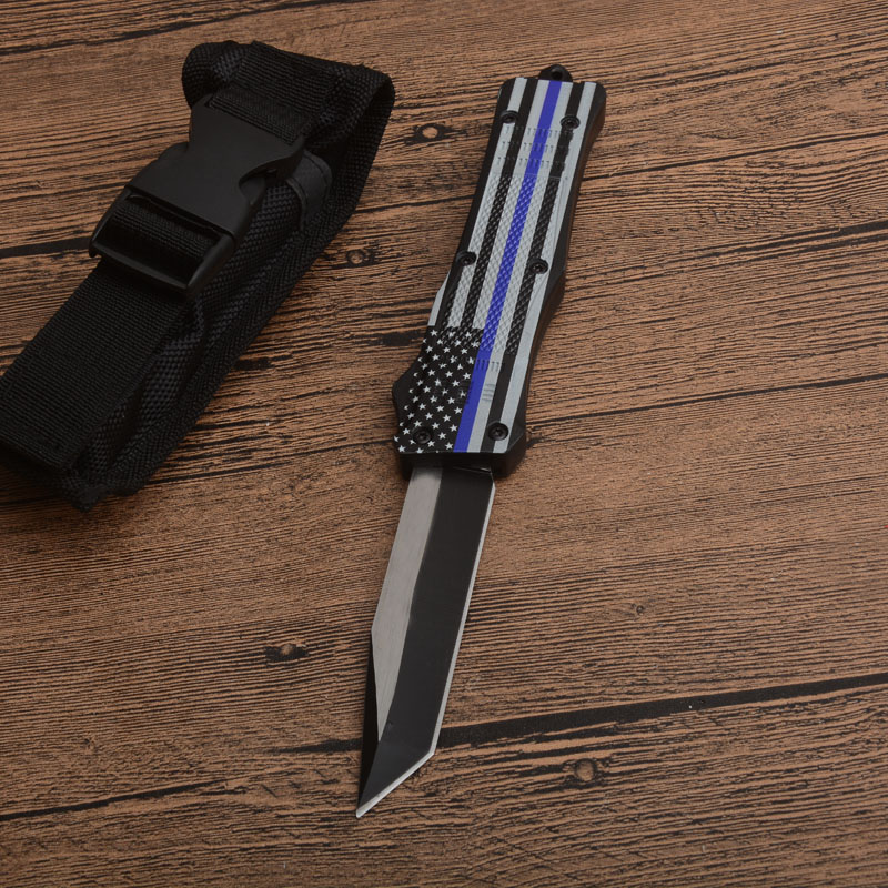 Blue Flag A161 Automatic Tactical Knife 440C Steel Two-tone Black Blade Zn-al alloy Handle EDC Pocket Knives With Nylon Bag
Blue Flag A161 Automatic Tactical Knife 440C Steel Two-tone Black Blade Zn-al alloy Handle EDC Pocket Knives With Nylon Bag
