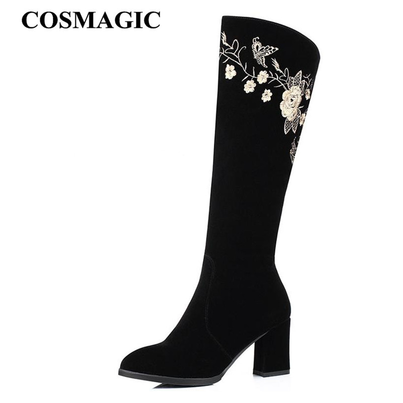 COSMAGIC 2020 New Arrival Women Knee High Boots Fashion Knight Boots Black Embroidery Round Toe High Heel Long
COSMAGIC 2020 New Arrival Women Knee High Boots Fashion Knight Boots Black Embroidery Round Toe High Heel Long