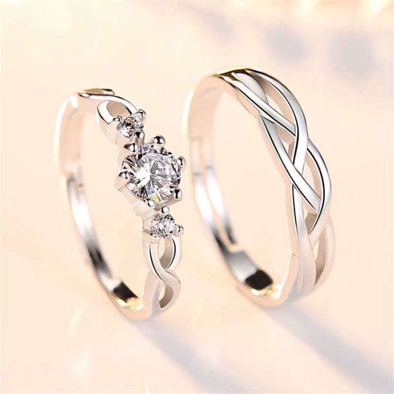 Classic simple rhinestone couple rings interweave men and women to give gifts to male girlfriends simple Jewelry girl
Classic simple rhinestone couple rings interweave men and women to give gifts to male girlfriends simple Jewelry girl