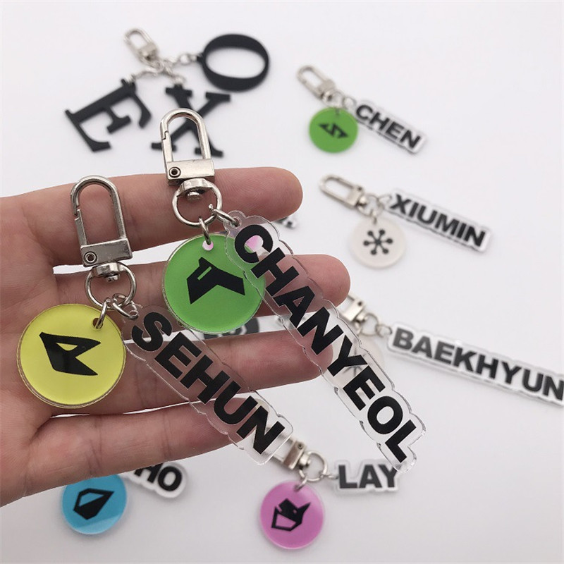 

Kpop EXO Keychains BAEKHYUN SEHUN CHANYEOL SUHO XIUMIN KAY Concert Accessories Pendant For Fashional Decoration 122