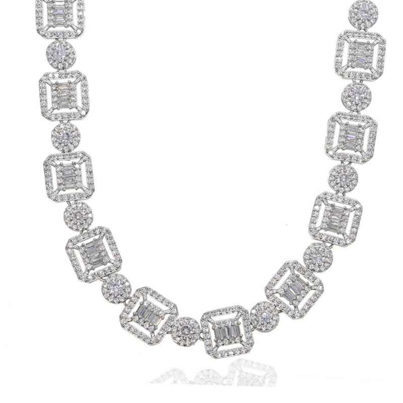 2020 New Baguette Cluster Tennis Chain Necklace Silver Color Baguette And Cluster Link CZ Iced Bling Chain Choker For Man Women
2020 New Baguette Cluster Tennis Chain Necklace Silver Color Baguette And Cluster Link CZ Iced Bling Chain Choker For Man Women