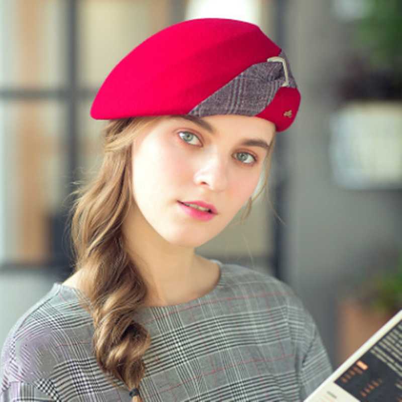 Winter hat british classic plaid beret 100% australian wool warm beret winter cap for women 3 colors femme, Black
Winter hat british classic plaid beret 100% australian wool warm beret winter cap for women 3 colors femme, Black