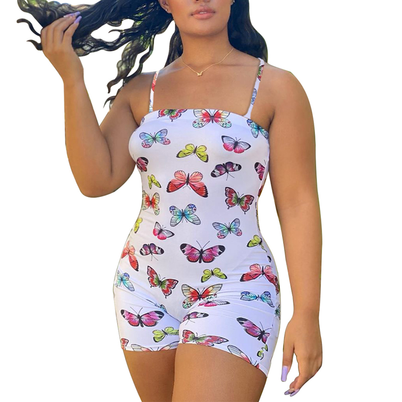Women Sexy Jumpsuit Sleeveless Backless Fashion Butterfly Printed Suspenders Shorts summer seaside bodysuits, Black
Women Sexy Jumpsuit Sleeveless Backless Fashion Butterfly Printed Suspenders Shorts summer seaside bodysuits, Black