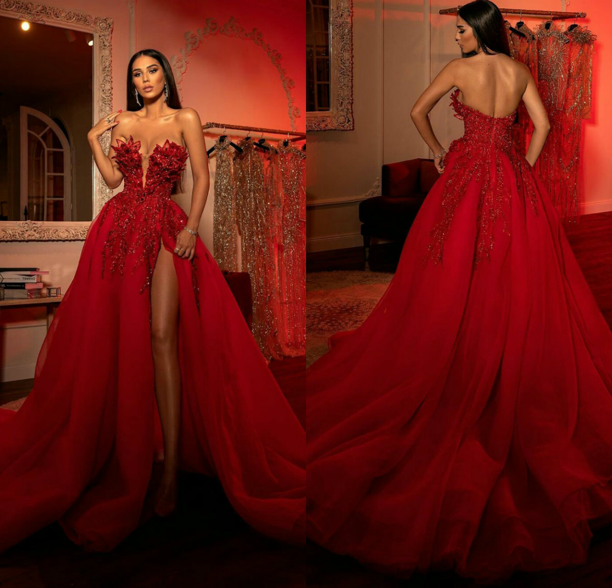 Berta 2021 Red Split Prom Dresses Sexy Sweetheart Lace Appliqued Beaded Formal Evening Gowns A Line Vestidos De Soiree, Multi
Berta 2021 Red Split Prom Dresses Sexy Sweetheart Lace Appliqued Beaded Formal Evening Gowns A Line Vestidos De Soiree, Multi