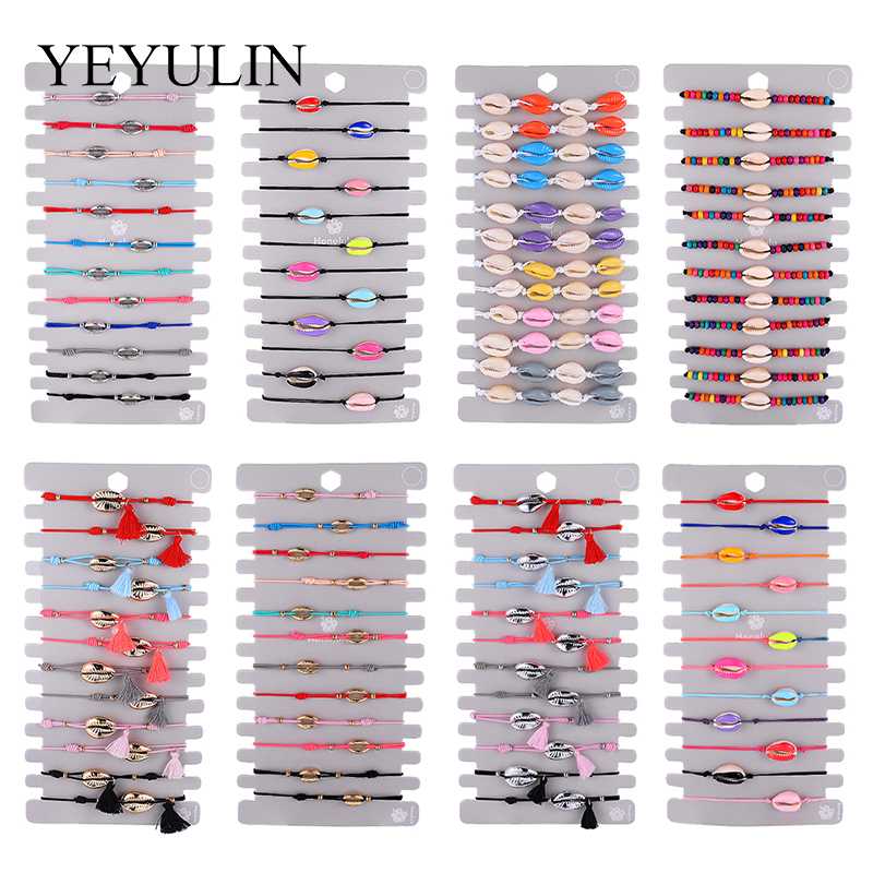 Bohemia 12pcs/lot Gold/Silver Color Shell Charm Bracelets Sets For Women Adjustable Rope Chain Elastic Bracelet Bangles Fit Wome
Bohemia 12pcs/lot Gold/Silver Color Shell Charm Bracelets Sets For Women Adjustable Rope Chain Elastic Bracelet Bangles Fit Wome