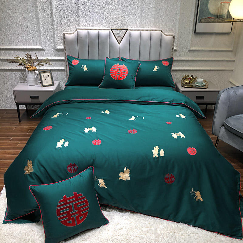 New green and red egyptian cotton Bedclothes embroidery bedlinen Bed Sheet Duvet Cover Sets 4/6pcs Bedding Set for wedding
New green and red egyptian cotton Bedclothes embroidery bedlinen Bed Sheet Duvet Cover Sets 4/6pcs Bedding Set for wedding