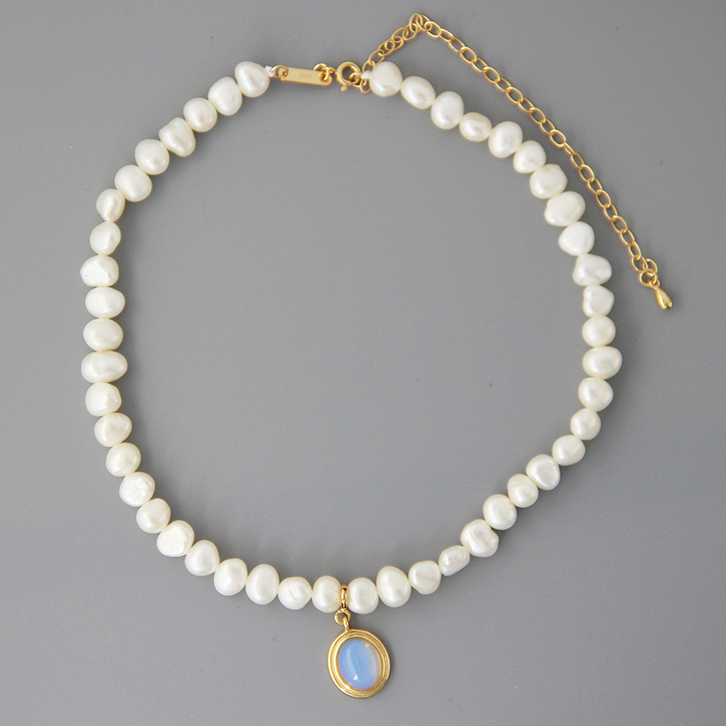 Round Natural Moonstone Pearl Necklace Korea 925 Sterling Silver Irregular Baroque Pearl Woman Boutique Jewelry Gift 2020
Round Natural Moonstone Pearl Necklace Korea 925 Sterling Silver Irregular Baroque Pearl Woman Boutique Jewelry Gift 2020