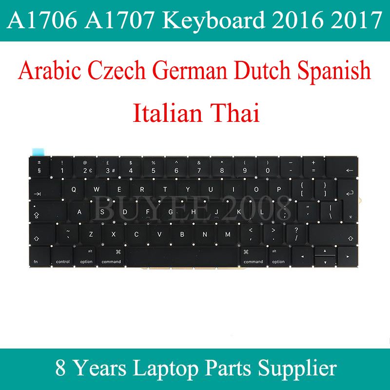 Original New A1706 A1707 Keyboard 2020 2020 For Pro A1706 A1707 Arabic Czech German Dutch Spanish Italian Thai Keyboard
Original New A1706 A1707 Keyboard 2020 2020 For Pro A1706 A1707 Arabic Czech German Dutch Spanish Italian Thai Keyboard