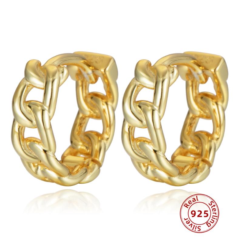 925 Sterling Silver Earrings Punk Rock Chain Hoop Earrings For Women Gold Color Small circle Huggie Female Brincos 2020
925 Sterling Silver Earrings Punk Rock Chain Hoop Earrings For Women Gold Color Small circle Huggie Female Brincos 2020