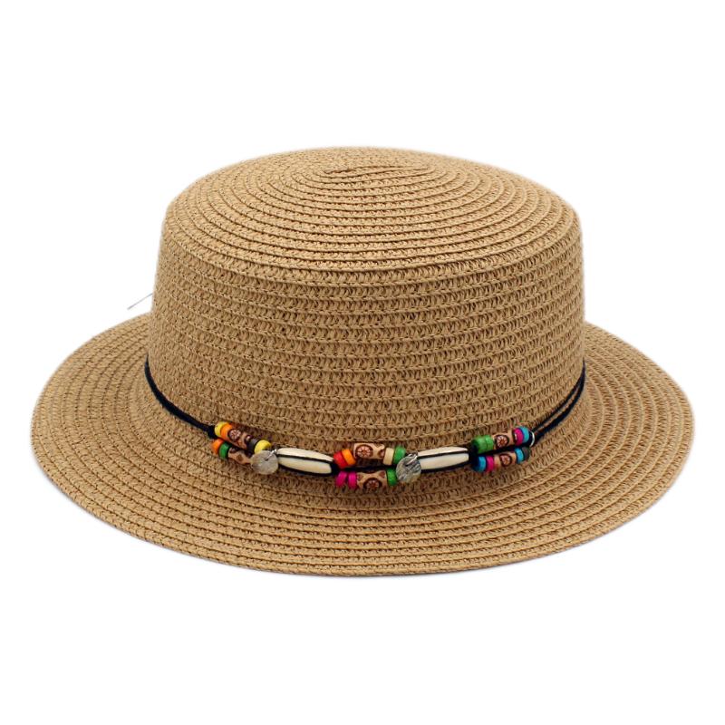 Mistdawn Summer Women Straw Boater Hat Outdoor Beach Sailor Bowler Sun Hat Flat Top Cap w/ Wood Beading Hatband Size 57cm, Black
Mistdawn Summer Women Straw Boater Hat Outdoor Beach Sailor Bowler Sun Hat Flat Top Cap w/ Wood Beading Hatband Size 57cm, Black