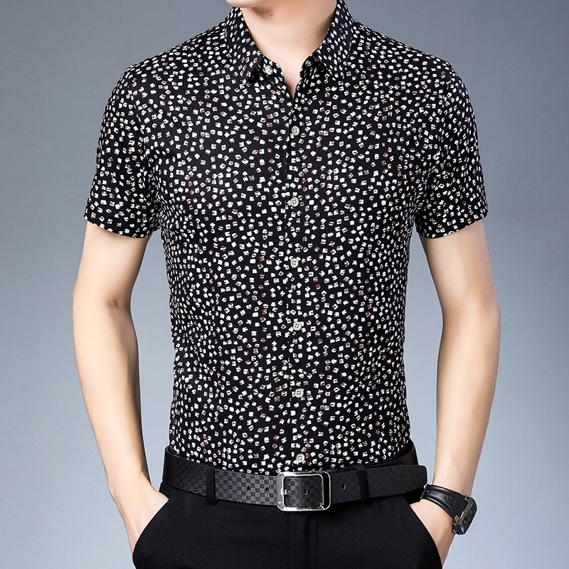 2020 summer Mens Dress Shirts New 100% Mercerized cotton short Sleeve casual printed Men Shirt, Black
2020 summer Mens Dress Shirts New 100% Mercerized cotton short Sleeve casual printed Men Shirt, Black
