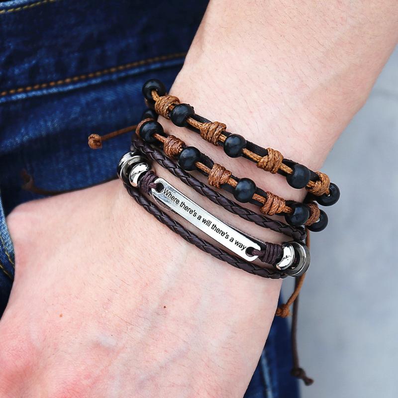 Vintage Multilayer Bar Letter Leather Bracelet Men Fashion Handmade Bead Braided Rope Wrap Bracelet Woven Jewelry 2020 New
Vintage Multilayer Bar Letter Leather Bracelet Men Fashion Handmade Bead Braided Rope Wrap Bracelet Woven Jewelry 2020 New