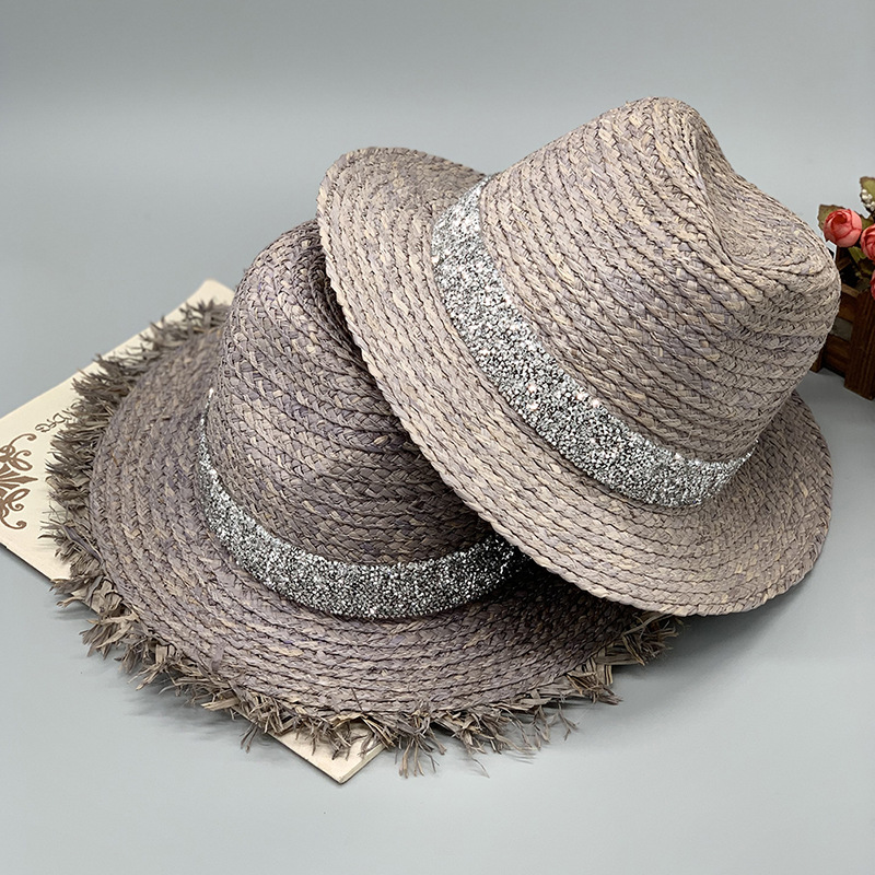 202008-FCM225 HANDMADE grey raffia grass Shiny ribbon lady fedoras cap women leisure holiday panama jazz hat
202008-FCM225 HANDMADE grey raffia grass Shiny ribbon lady fedoras cap women leisure holiday panama jazz hat
