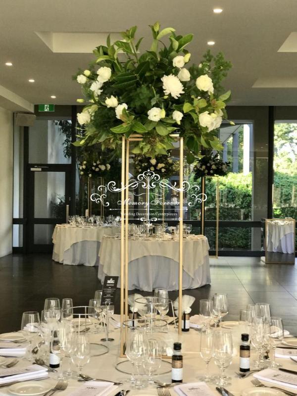 Wedding Metal Gold Centerpiece Flower Vase Column Stand for Wedding Centerpiece Decoration Event Party Supplies