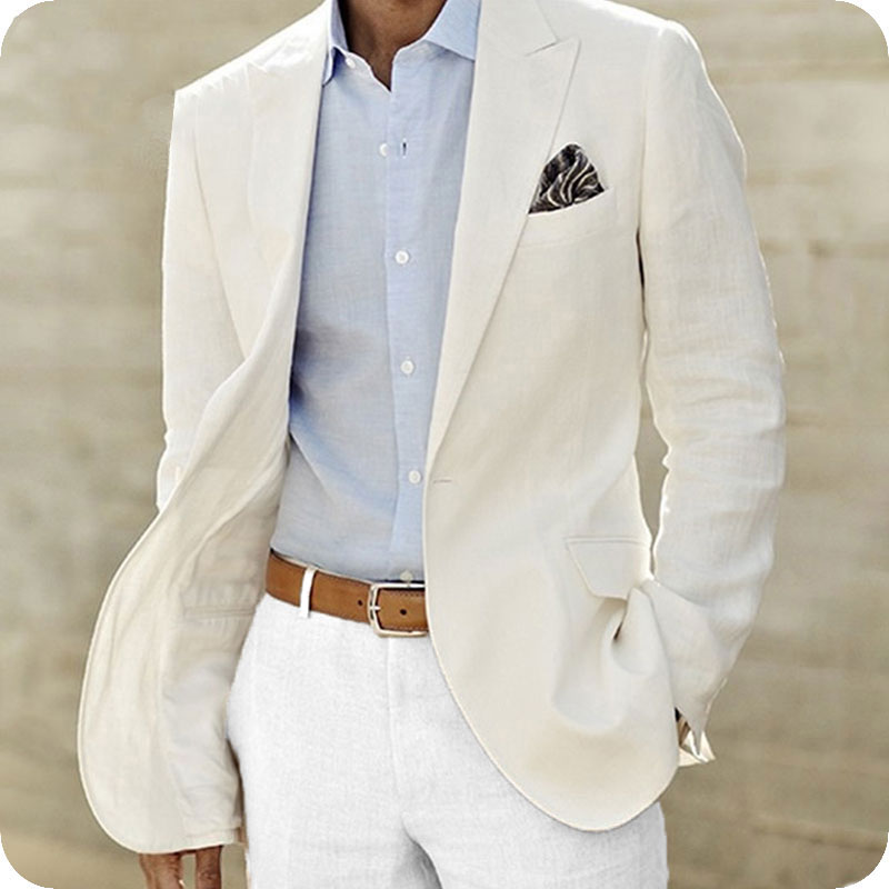 Summer Ivory Linen Men Suits for Wedding Prom Suits Pants Groom Tuxedos Man Blazers Slim Terno Masculino 2Pieces Evening Party, Beige
Summer Ivory Linen Men Suits for Wedding Prom Suits Pants Groom Tuxedos Man Blazers Slim Terno Masculino 2Pieces Evening Party, Beige