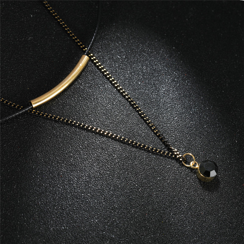Black Leather Rope Necklace Women Gold Tube Necklace Woman Black Stone Pendant Neck Collar Chain Choker Clavicle Ladies
Black Leather Rope Necklace Women Gold Tube Necklace Woman Black Stone Pendant Neck Collar Chain Choker Clavicle Ladies