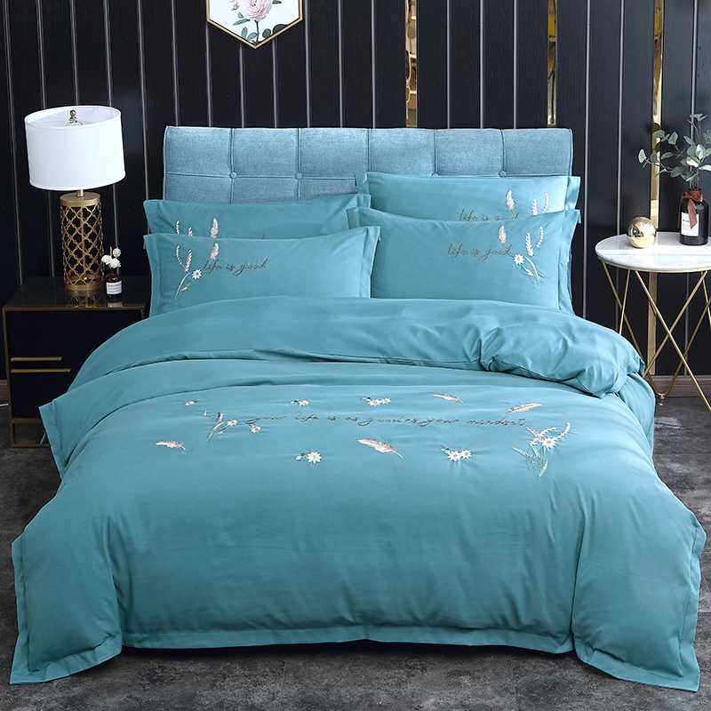 Twill Sanding Love Feather Embroidery Solid color Home bedding set duvet cover bed sheet pillowcases 4pcs, Red
Twill Sanding Love Feather Embroidery Solid color Home bedding set duvet cover bed sheet pillowcases 4pcs, Red