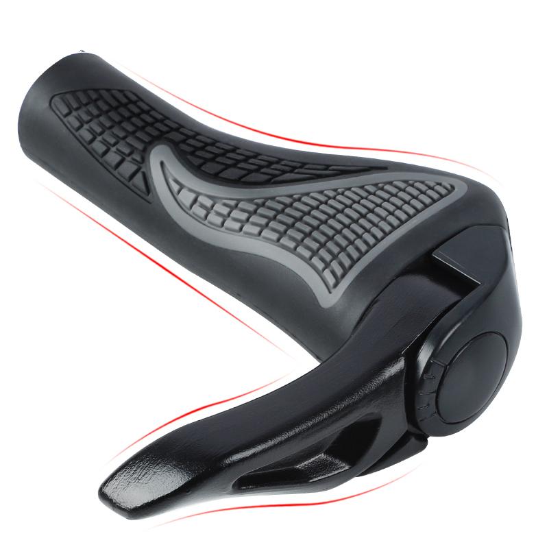 1Pair Ergonomic Bicycle Grip Bike Handlebar Grips with Bar End Antislip Rubber Cycling MTB Mountain Bike Road Bike Parts Accessor