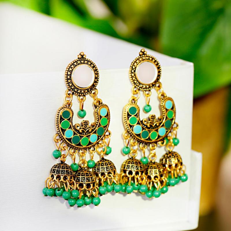 TopHanqi Gypsy Afghan Tribe Jewelry Gold Alloy Jhumka Beads Tassel Big Bell Drop Earrings Antique Ethnic Earrings bijoux
TopHanqi Gypsy Afghan Tribe Jewelry Gold Alloy Jhumka Beads Tassel Big Bell Drop Earrings Antique Ethnic Earrings bijoux