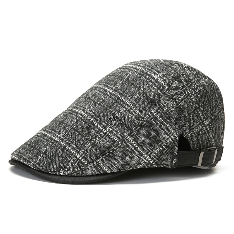 Fashion British men and women caps plaid casual shopping middle-aged and elderly forward cap summer sunshade beret hat, Dark gray
Fashion British men and women caps plaid casual shopping middle-aged and elderly forward cap summer sunshade beret hat, Dark gray