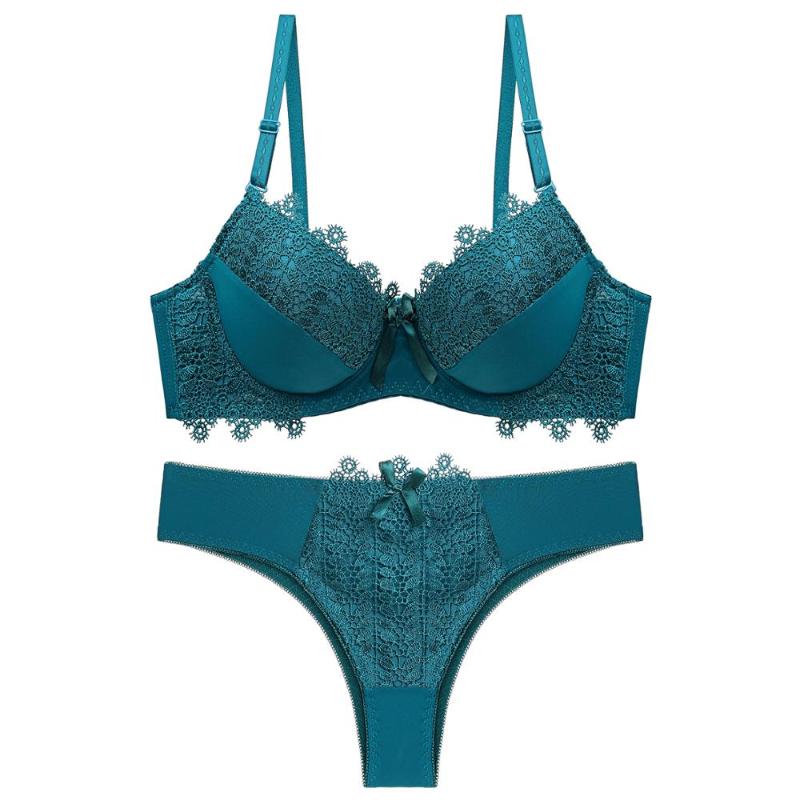 DKERT Sexy Women Push Up Sexy Lace Underwear Bra and Thong Set Female Bra and Panty Set, Green
DKERT Sexy Women Push Up Sexy Lace Underwear Bra and Thong Set Female Bra and Panty Set, Green