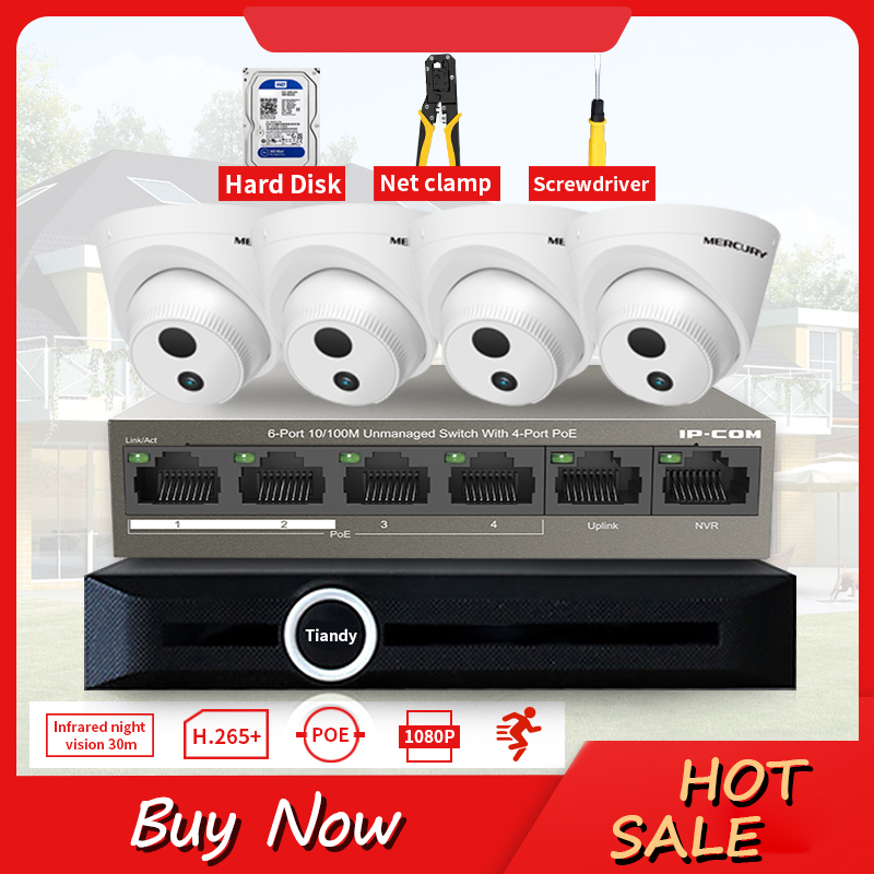 GLVISION 2MP 1080P 4CH CCTV Camera System H.265 NVR Kit Waterproof Outdoor hemisphere Video Surveillance Kit with 4TB HDD
GLVISION 2MP 1080P 4CH CCTV Camera System H.265 NVR Kit Waterproof Outdoor hemisphere Video Surveillance Kit with 4TB HDD