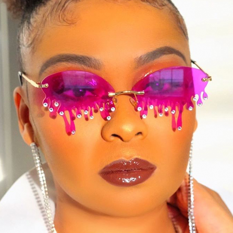 Sunglasses Unique Rimless Crystal Tassel Tears For Women 2021 Rhinestone Party Shades Female Pink Sun Glasses
Sunglasses Unique Rimless Crystal Tassel Tears For Women 2021 Rhinestone Party Shades Female Pink Sun Glasses