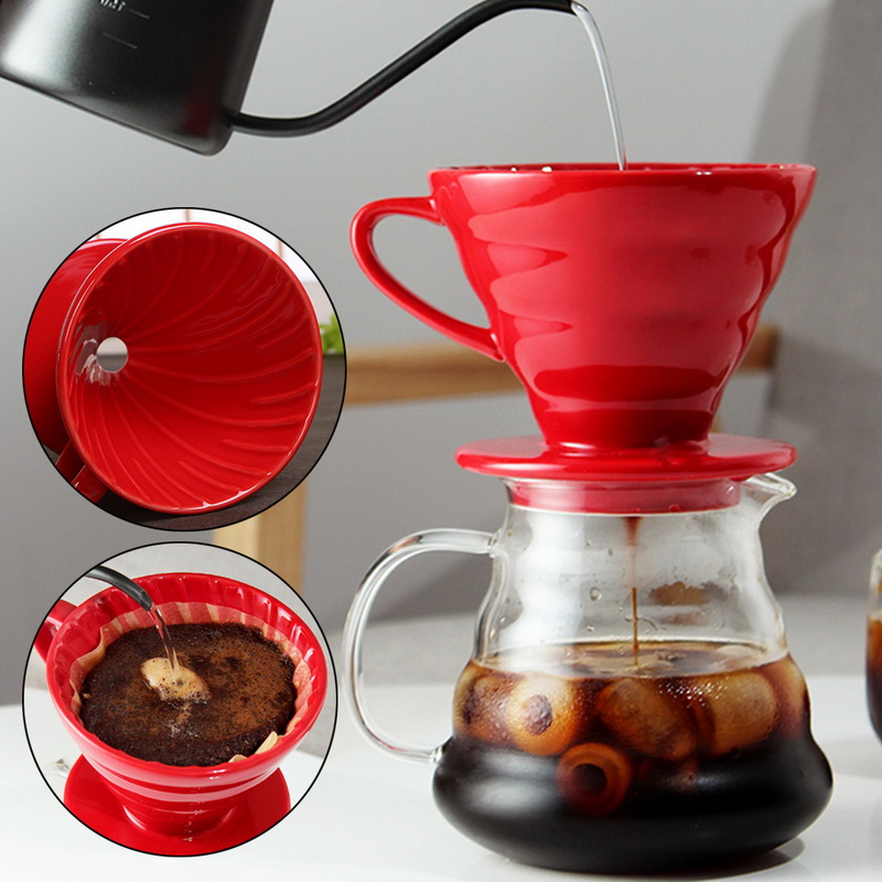 Ceramic Coffee Dripper Engine V60 Style Coffee Drip Filter Cup Permanent Pour Over Maker Separate Stand for 1-4 Cups
Ceramic Coffee Dripper Engine V60 Style Coffee Drip Filter Cup Permanent Pour Over Maker Separate Stand for 1-4 Cups