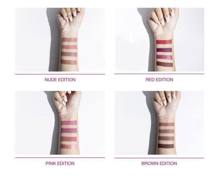 Kit The Red Nude Brown Pink Edition Mini Liquid Matte Lipstick 4pcs/set ( 4 x 1.9ml )
