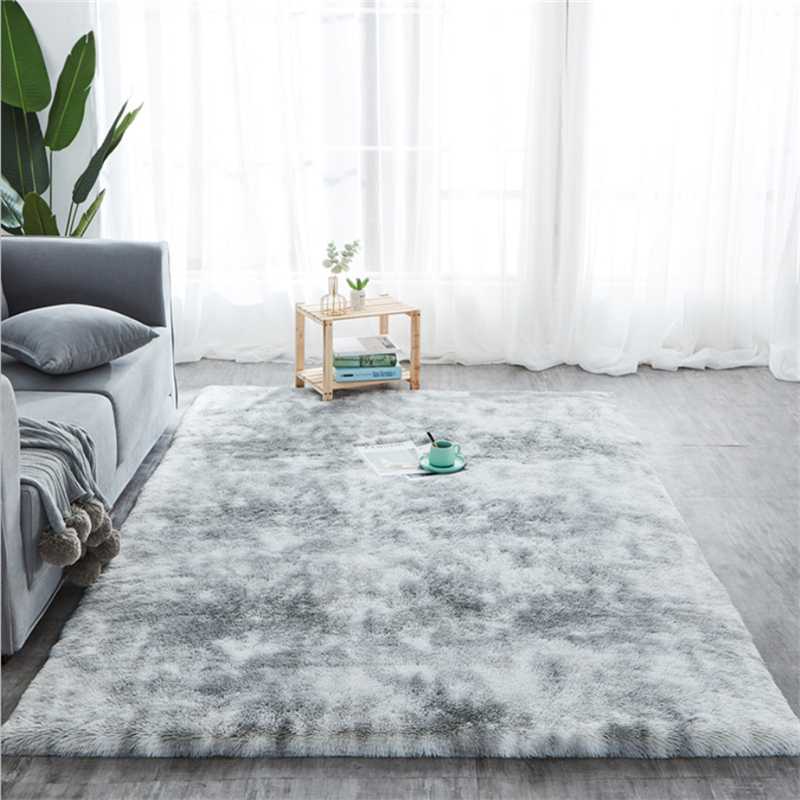 

Carpets Grey Tie Dye Soft Fluffy Plush For Living Room Bedroom Anti-slip Water Absorption Floor Mats Washable Area Rugs A010, Dark grey
