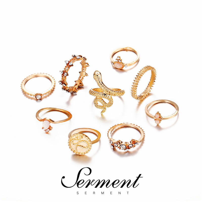 SERMENT Unique Fashion Pattern Ring Set Gilded Jewelry Nine Snake-Shaped Ring Set for Women Princess Luxury Rings Jewelry
SERMENT Unique Fashion Pattern Ring Set Gilded Jewelry Nine Snake-Shaped Ring Set for Women Princess Luxury Rings Jewelry