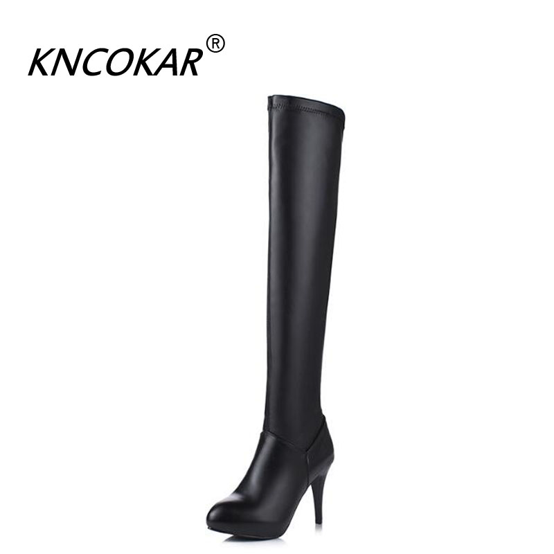 KNCOKAR New Winter European And American Solid Color Round Head Knee High Stretch Boots Thin High Heel Female Boots, Black
KNCOKAR New Winter European And American Solid Color Round Head Knee High Stretch Boots Thin High Heel Female Boots, Black