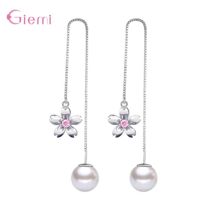 Dangle & Chandelier Fashion 925 Sterling Silver Female Jewelry Charms Cherry Blossoms Pendant Drop Earrings For Women Girls Anniversary Gift
Dangle & Chandelier Fashion 925 Sterling Silver Female Jewelry Charms Cherry Blossoms Pendant Drop Earrings For Women Girls Anniversary Gift