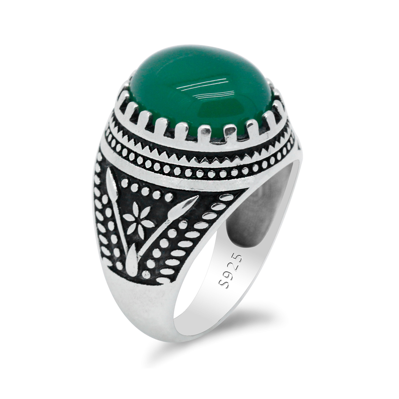 Real 925 Sterling Silver Men Ring with Round Natural Green Agate Stone Male Rings Turkish Handmade Thai Silver Onyx Fine Jewelry
Real 925 Sterling Silver Men Ring with Round Natural Green Agate Stone Male Rings Turkish Handmade Thai Silver Onyx Fine Jewelry