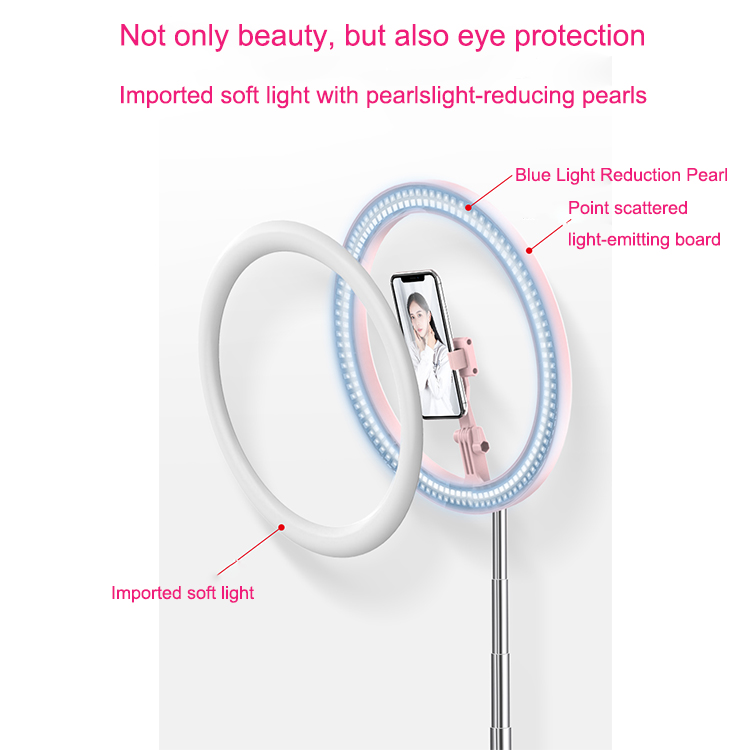 LED selfie ring foldable Y2 beauty fill light bracket dimmable camera phone 10inch ring lamp with phone holder for makeup video live studio