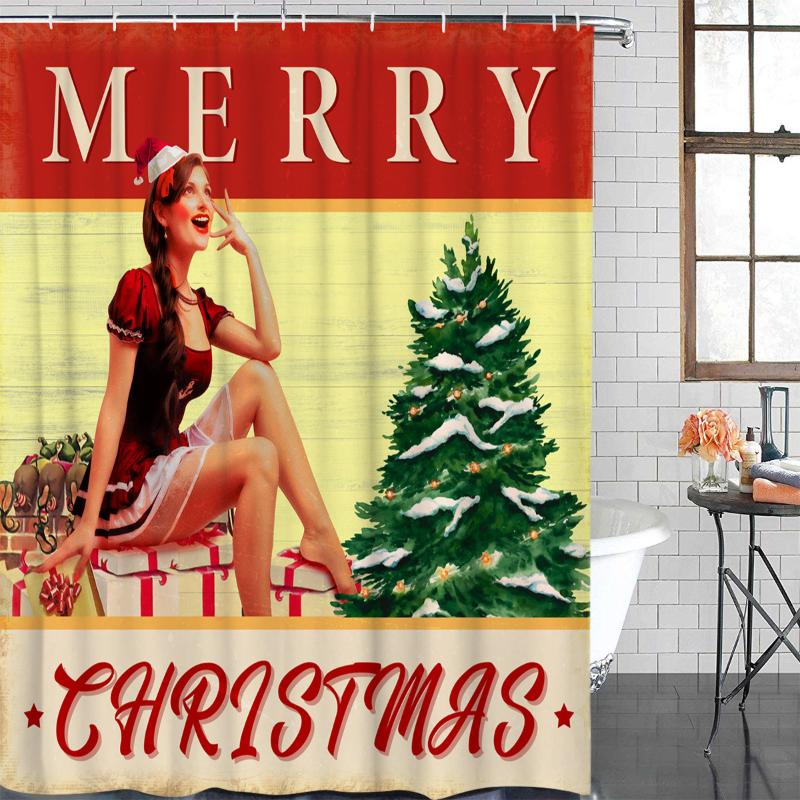 Bathroom Waterproof Curtain Retro Girl Happy Christmas Fabric Shower Curtain Home Bathroom Decor Christmas Shower
Bathroom Waterproof Curtain Retro Girl Happy Christmas Fabric Shower Curtain Home Bathroom Decor Christmas Shower