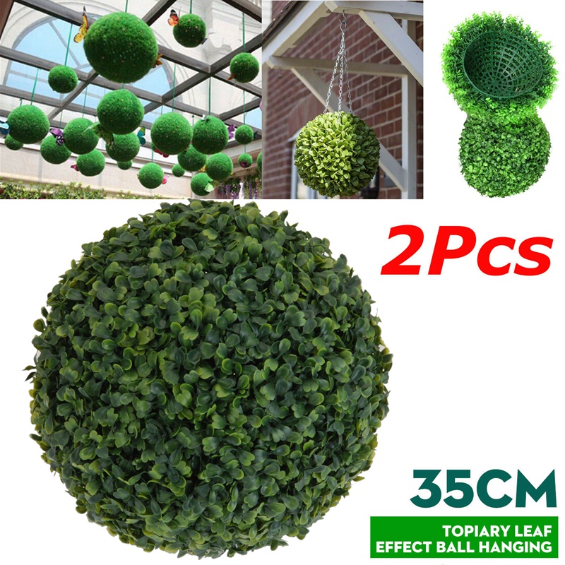 2 PCS 35cm Plastic Topiary Tree Leaf Effect Ball Hanging Home Garden Decor Artificial Hanging Topiary Buxus Balls, Green
2 PCS 35cm Plastic Topiary Tree Leaf Effect Ball Hanging Home Garden Decor Artificial Hanging Topiary Buxus Balls, Green
