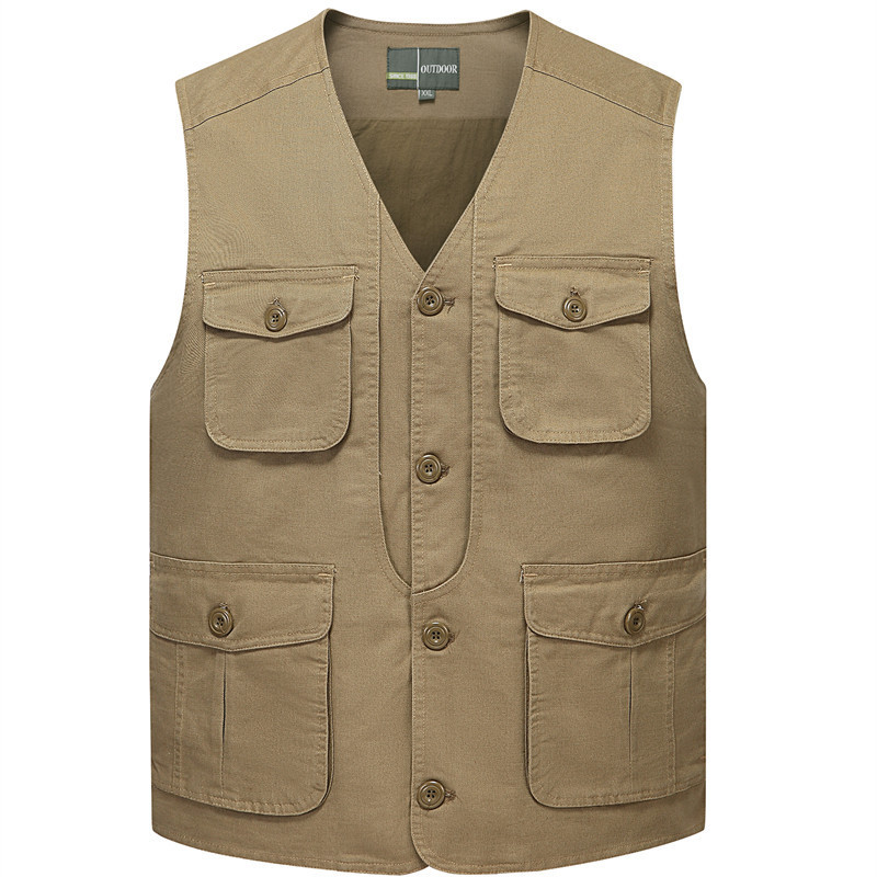 Middle-aged Men Waistcoat Spring and Autumn Multi-pockets Photography Vest Loose-Fit Washed Cotton Fishing Outdoor, Army green
Middle-aged Men Waistcoat Spring and Autumn Multi-pockets Photography Vest Loose-Fit Washed Cotton Fishing Outdoor, Army green