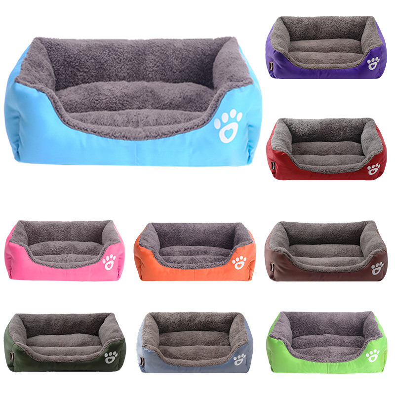 S-3XL 9 Colors Pet Sofa Dog Beds Waterproof Bottom Soft Fleece Warm Cat Bed House Petshop Cama Perro